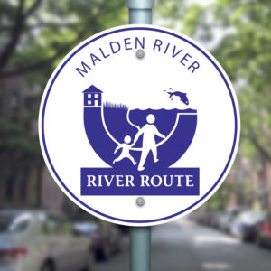 Malden River River Route sign